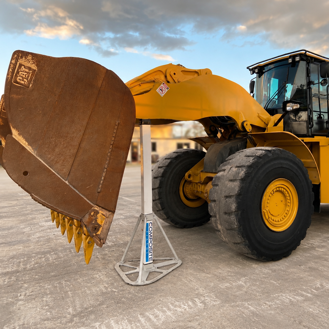 Front view of a 12.5-tonne Composite Bucket Stand