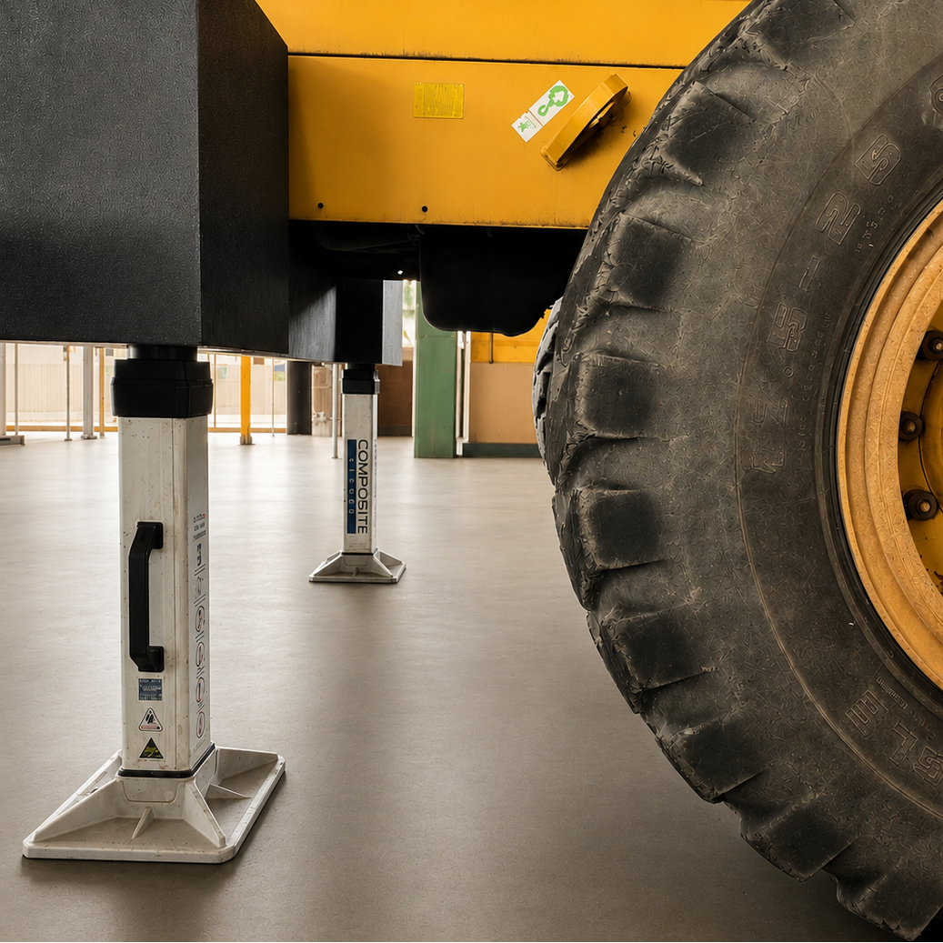 Front view of a 25-tonne Composite Support Stand