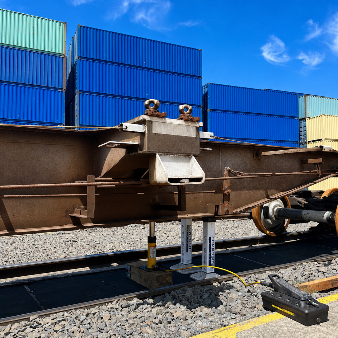 Front view of a 25-tonne Composite Support Stand