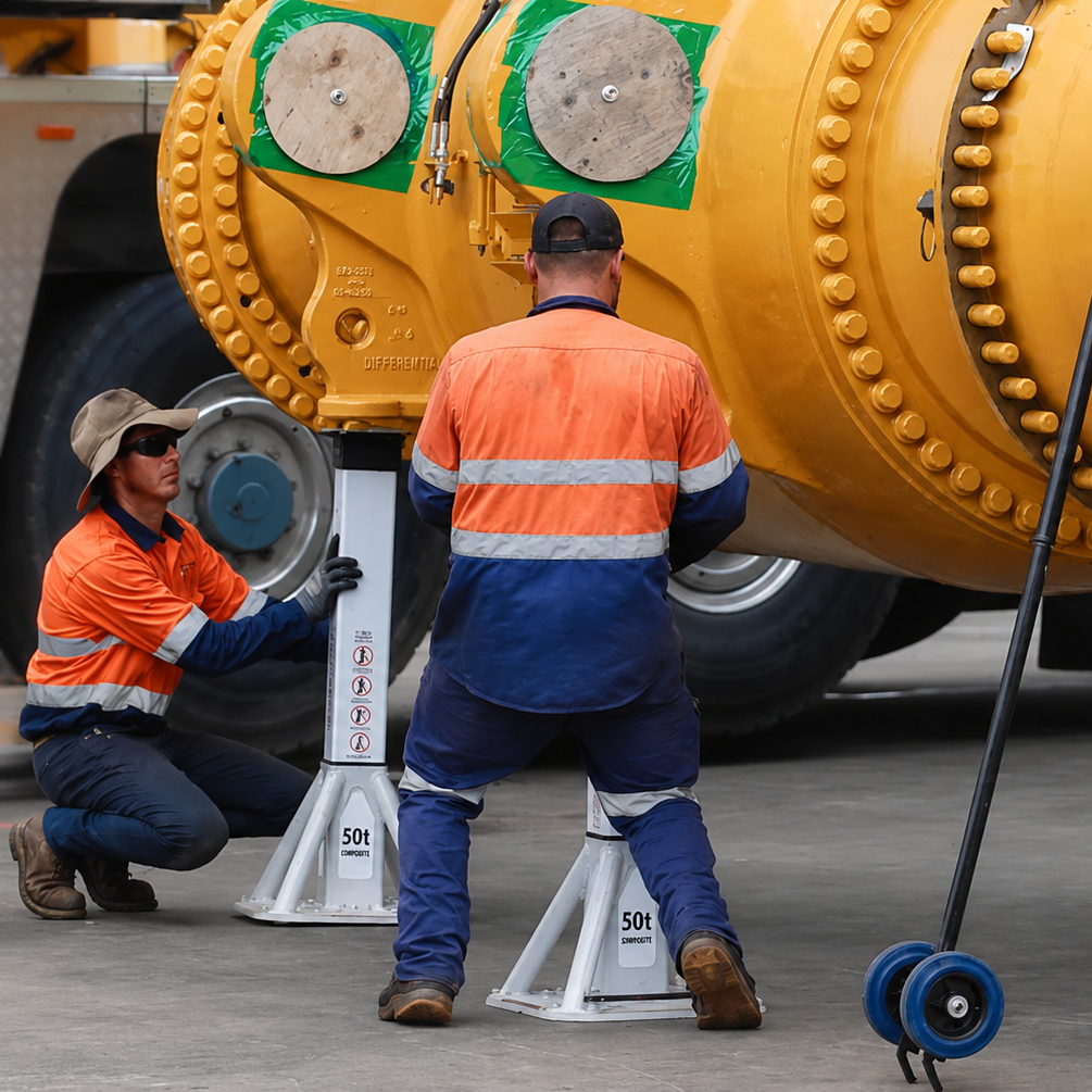 Front view of a 50-tonne T3 Composite Support Stand