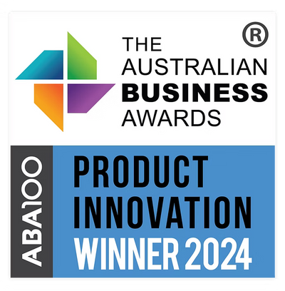 Australian Business Awards 2024 Product Innovation Winner badge