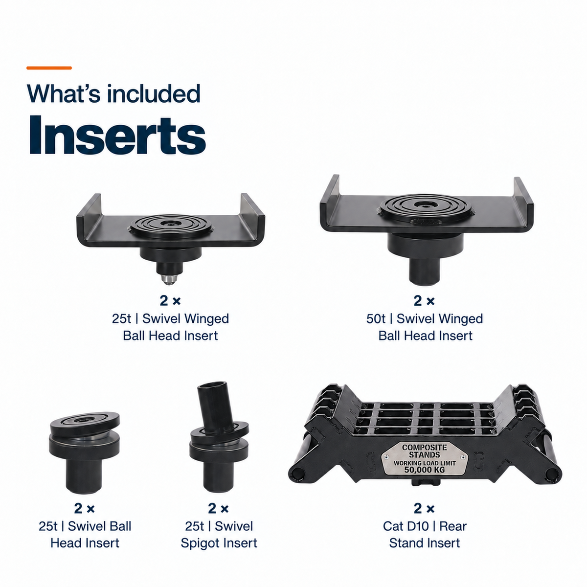 CAT D10 Composite Stand package with inserts included 