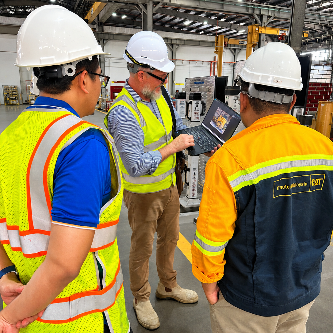Composite Stands technical product support during a Tractors Malaysia site visit
