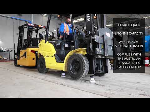 Front view of 8-tonne 140mm and 180mm forklift support stands