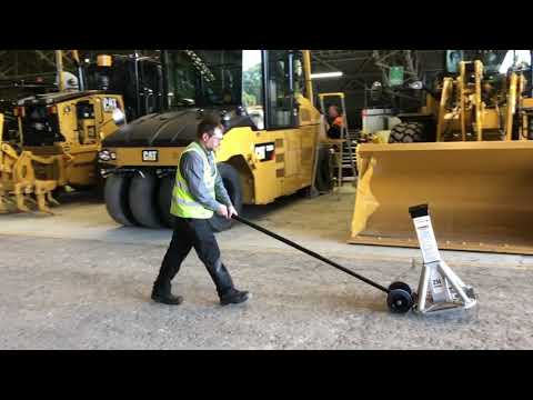 25t Composite Support Stand being moved with a placement trolley during a workshop demonstration